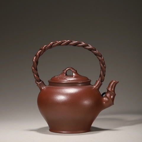 古玩雜項竹節提梁壺真品鑒賞圖