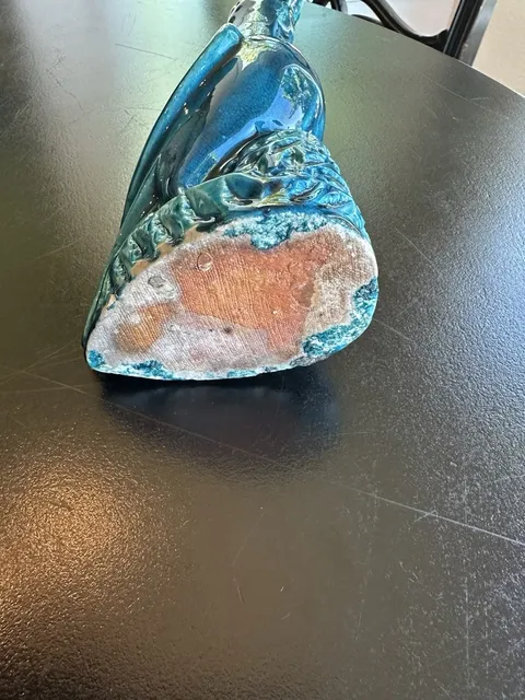 古玩陶瓷孔雀藍(lán)釉鸚鵡瓷塑真品鑒賞圖