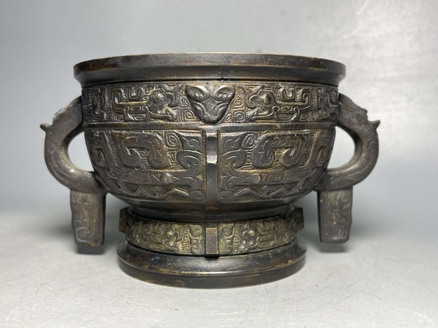 古玩銅器日本銅爐真品鑒賞圖