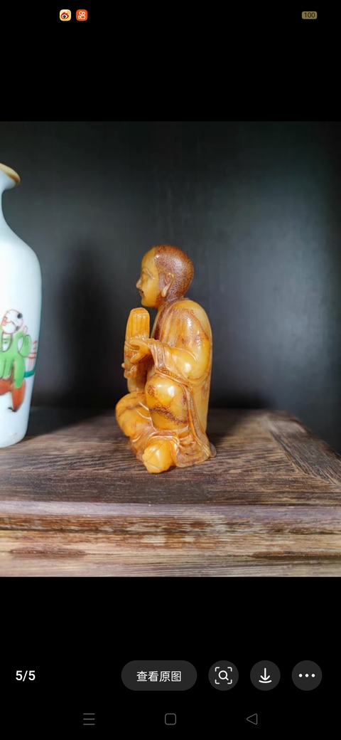 古玩雜項老撾田黃石擺件真品鑒賞圖
