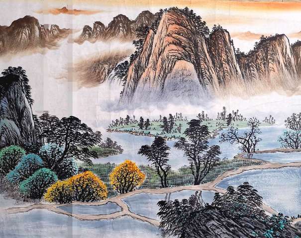 古玩字畫曾剛山水拍賣，當前價格16000元