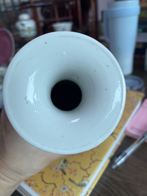 古玩陶瓷粉彩桃花仕女人物紋觀音瓶真品鑒賞圖