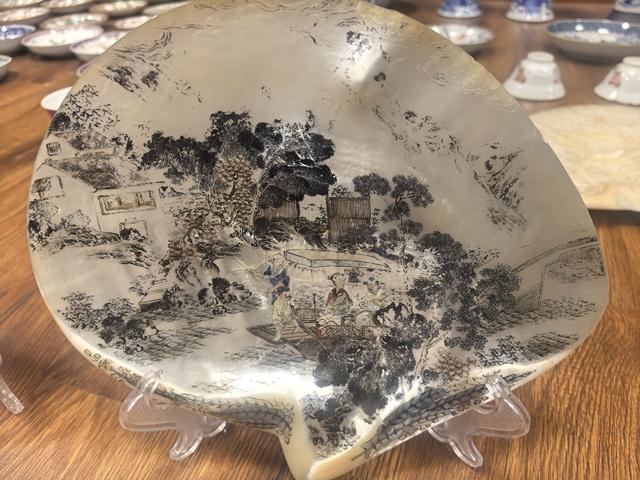 古玩雜項貝殼畫真品鑒賞圖