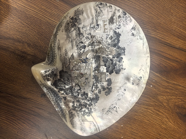 古玩雜項貝殼畫真品鑒賞圖