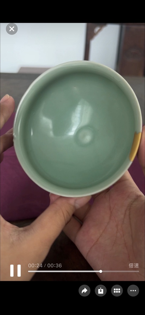 古玩陶瓷龍泉窯束口盞真品鑒賞圖