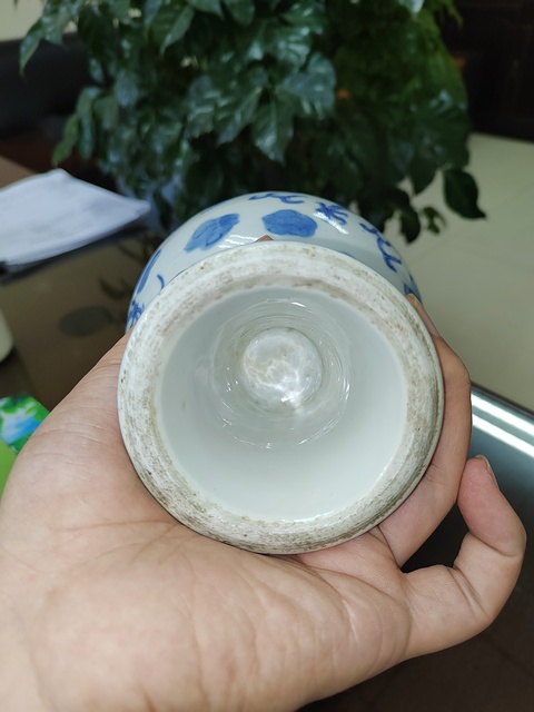古玩陶瓷青花雙龍趕珠紋斗真品鑒賞圖