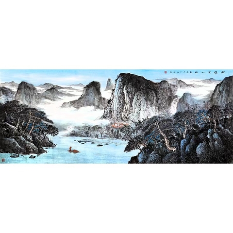 古玩字畫程振國山水拍賣,當前價格290000元