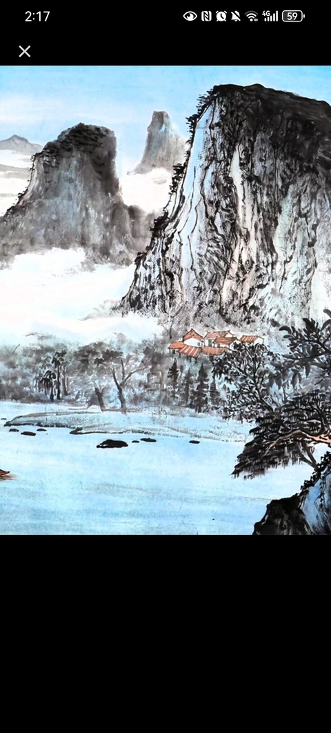古玩字畫程振國山水拍賣,當前價格290000元