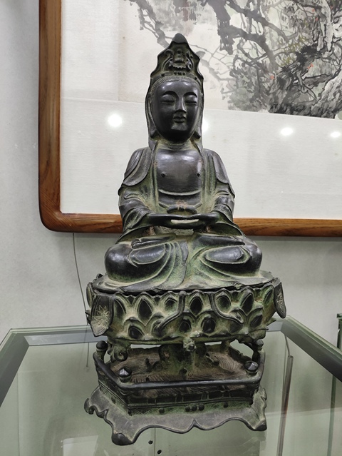 古玩銅器銅觀音真品鑒賞圖