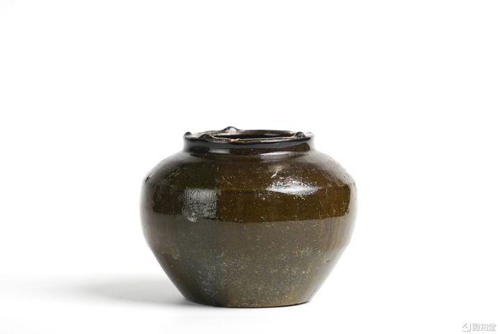 古玩陶瓷綠釉罐真品鑒賞圖