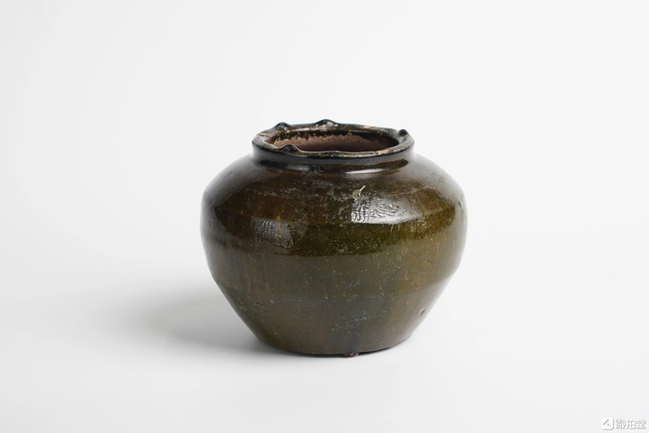 古玩陶瓷綠釉罐真品鑒賞圖