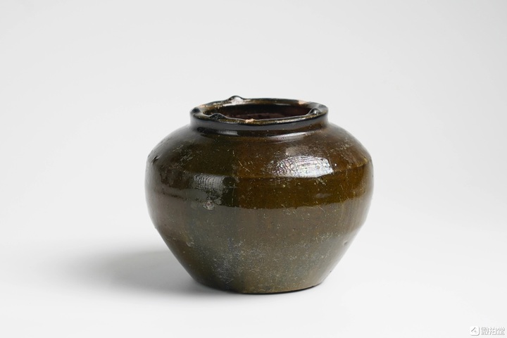 古玩陶瓷綠釉罐真品鑒賞圖