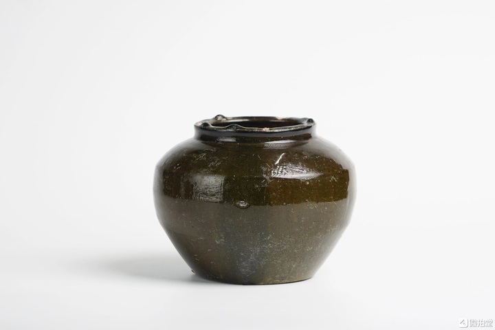古玩陶瓷綠釉罐真品鑒賞圖