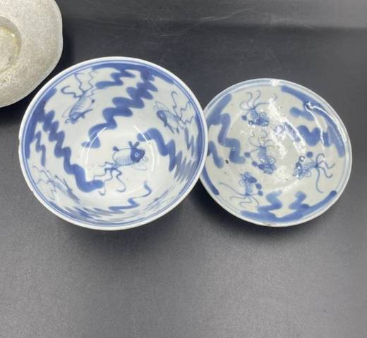 古玩陶瓷外紫金釉內青花三才蓋杯真品鑒賞圖