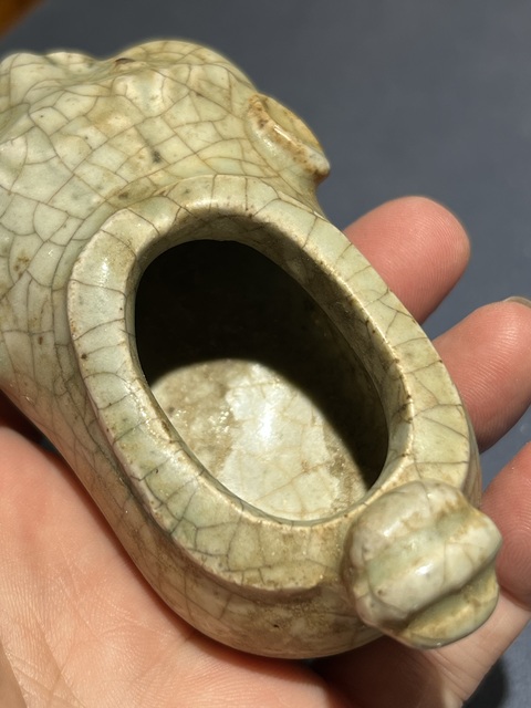 古玩陶瓷哥釉獸型洗真品鑒賞圖