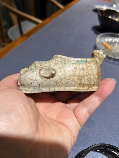 古玩陶瓷青釉仿生瓷水盂真品鑒賞圖