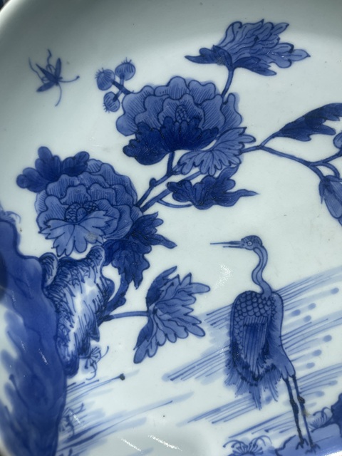 古玩陶瓷清中·青花花鳥紋盤 真品鑒賞圖