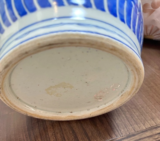 古玩陶瓷青花花卉紋喜字盤口瓶，模糊，偏老真品鑒賞圖
