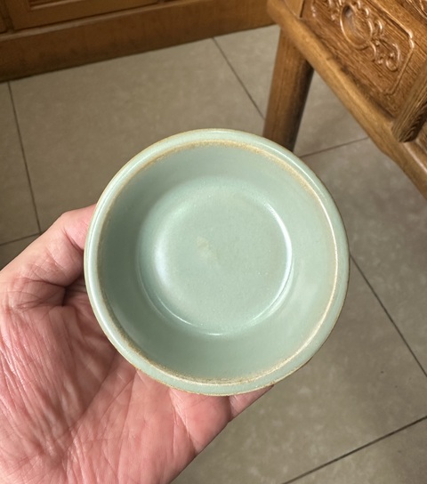 古玩陶瓷龍泉窯圓口洗真品鑒賞圖