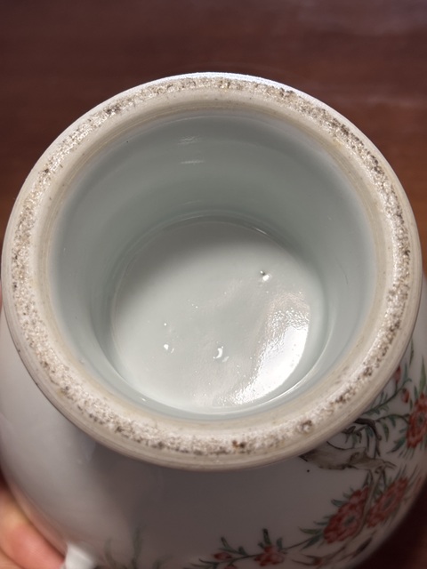 古玩陶瓷粉彩花鳥紋溫鍋真品鑒賞圖