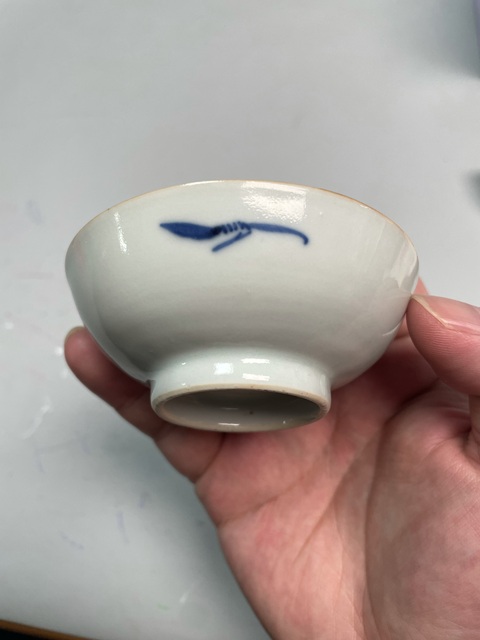 古玩陶瓷晚清青花冰梅小碟真品鑒賞圖