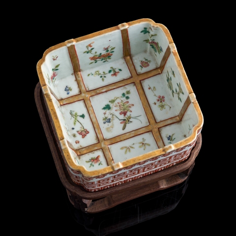 古玩陶瓷粉彩洗真品鑒賞圖