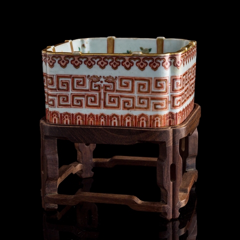 古玩陶瓷粉彩洗真品鑒賞圖