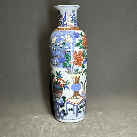 古玩陶瓷青花五彩瓶真品鑒賞圖