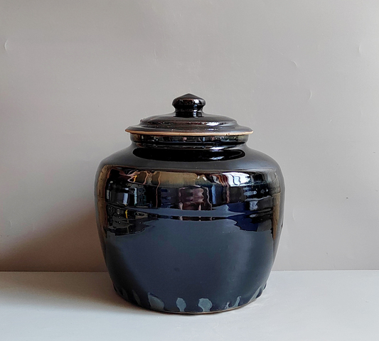 古玩陶瓷黑釉蓋罐真品鑒賞圖