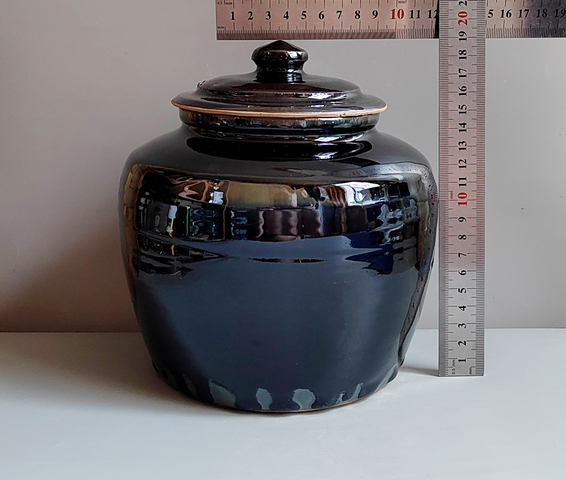 古玩陶瓷黑釉蓋罐真品鑒賞圖