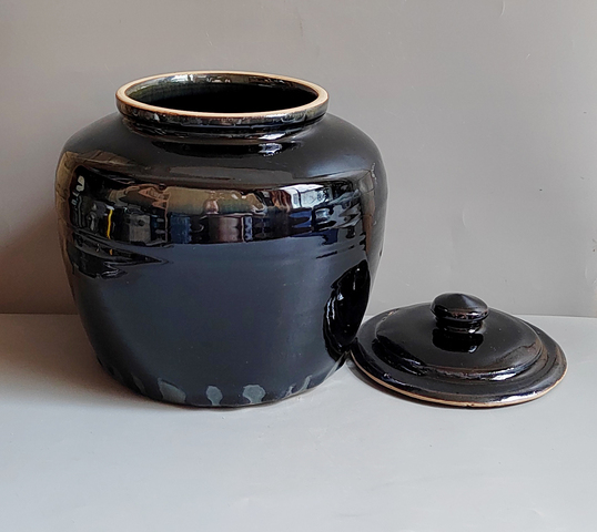 古玩陶瓷黑釉蓋罐真品鑒賞圖