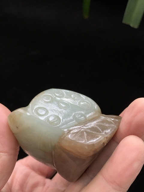 古玩玉器和田玉雕“蓮蓬”把件真品鑒賞圖