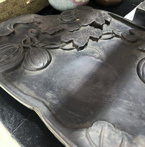 古玩雜項(xiàng)瓜跌綿延硯真品鑒賞圖
