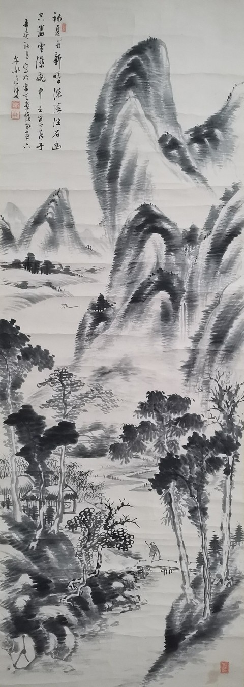 古玩字畫飛瀑圖真品鑒賞圖
