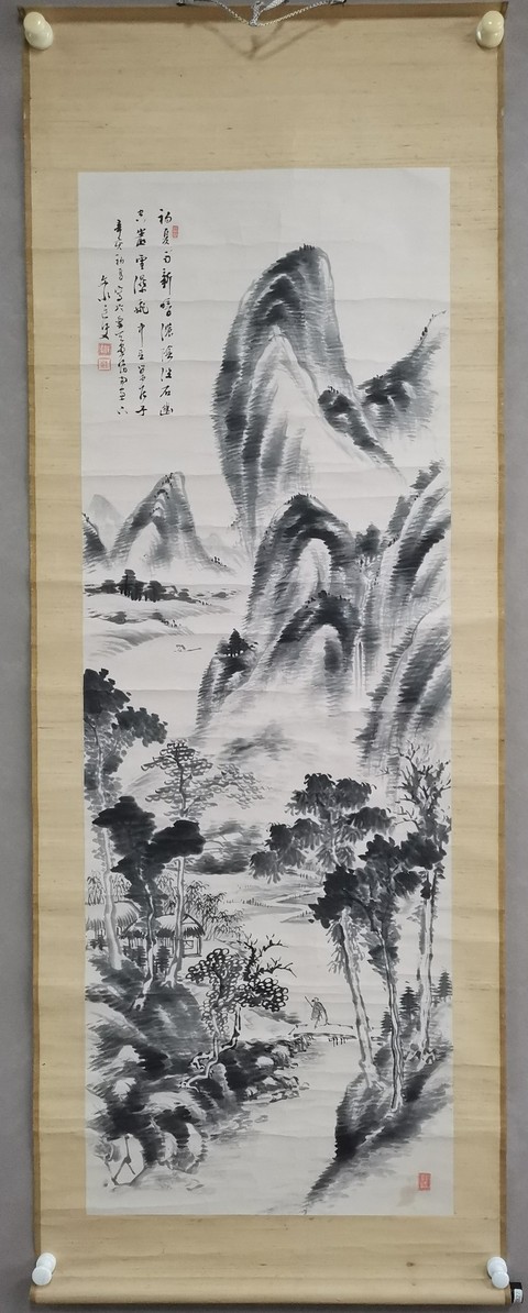 古玩字畫飛瀑圖真品鑒賞圖