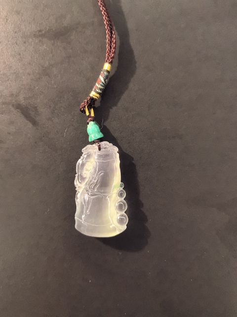 古玩玉器天然翡翠吊墜真品鑒賞圖