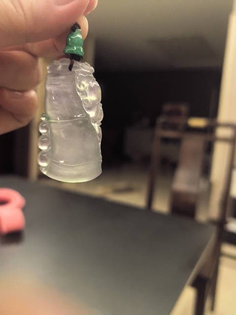 古玩玉器天然翡翠吊墜真品鑒賞圖