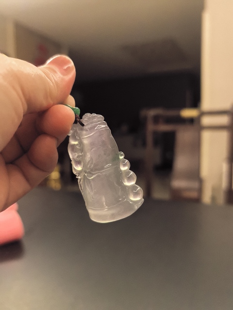 古玩玉器天然翡翠吊墜真品鑒賞圖
