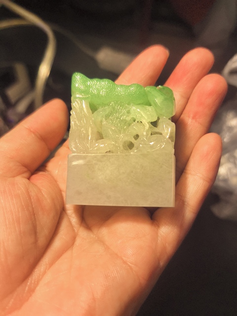 古玩玉器天然翡翠章真品鑒賞圖
