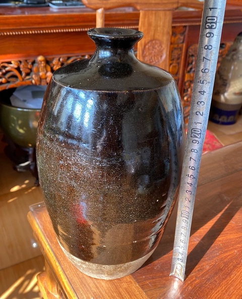 古玩陶瓷磁州窯黑釉梅瓶真品鑒賞圖