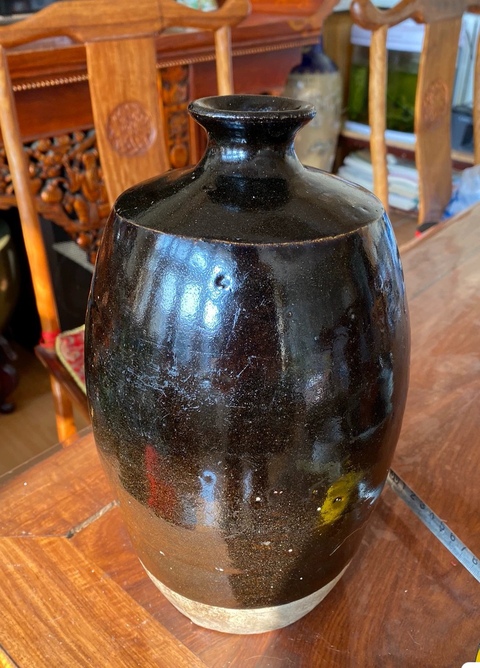古玩陶瓷磁州窯黑釉梅瓶真品鑒賞圖
