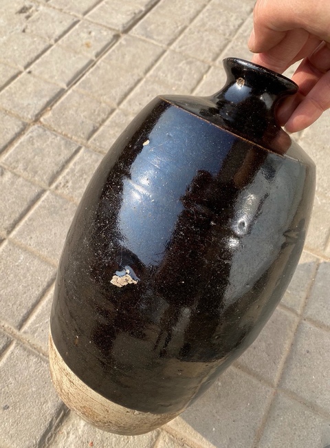 古玩陶瓷磁州窯黑釉梅瓶真品鑒賞圖