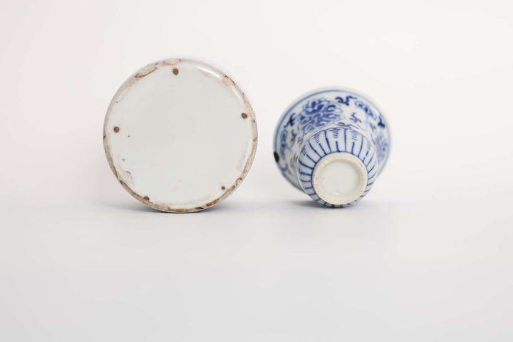 古玩陶瓷青花纏枝花卉紋溫酒器真品鑒賞圖