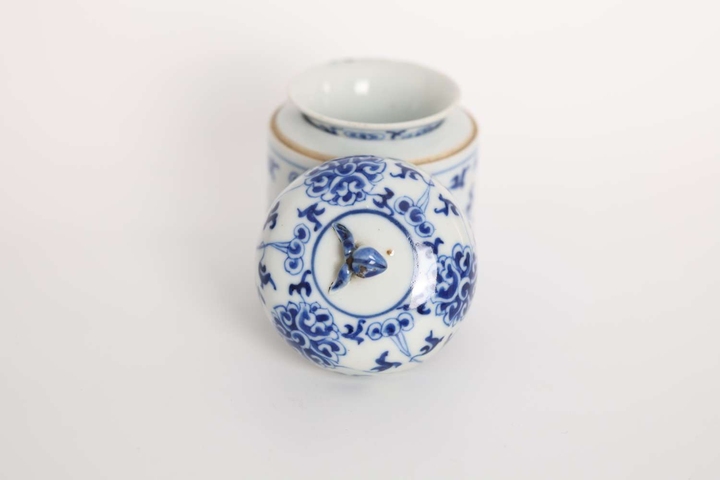 古玩陶瓷青花纏枝花卉紋溫酒器真品鑒賞圖