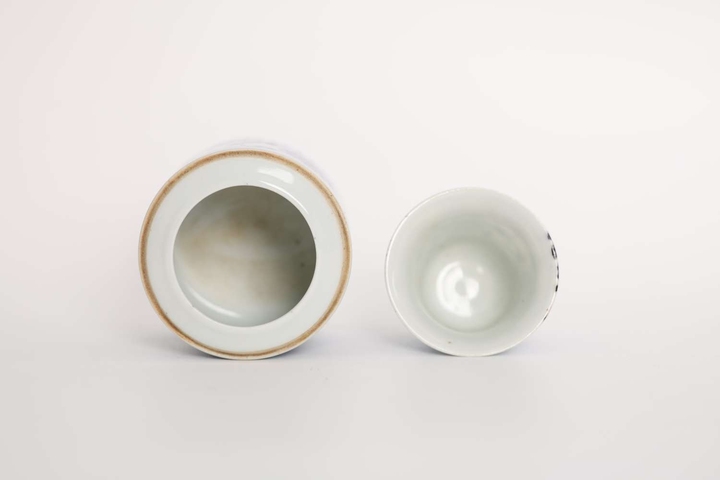 古玩陶瓷青花纏枝花卉紋溫酒器真品鑒賞圖