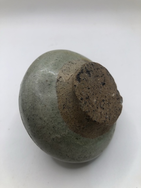 古玩陶瓷日本江戶青花花卉紋水盂真品鑒賞圖