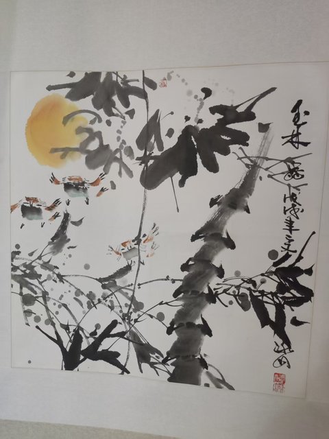 古玩字畫手工精裱河南名家燕姝旨 風竹麻雀拍賣,當前價格698元