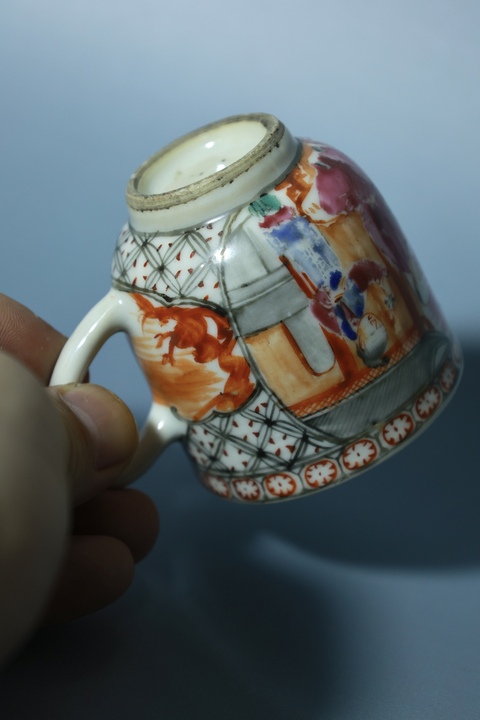 古玩陶瓷廣琺瑯人物故事紋馬克杯真品鑒賞圖