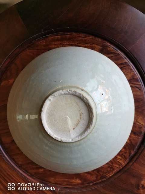 古玩陶瓷青白釉刻云氣紋斗笠碗真品鑒賞圖