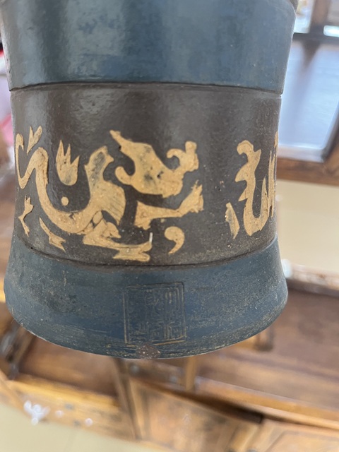 古玩陶瓷釉陶貼塑花盆真品鑒賞圖